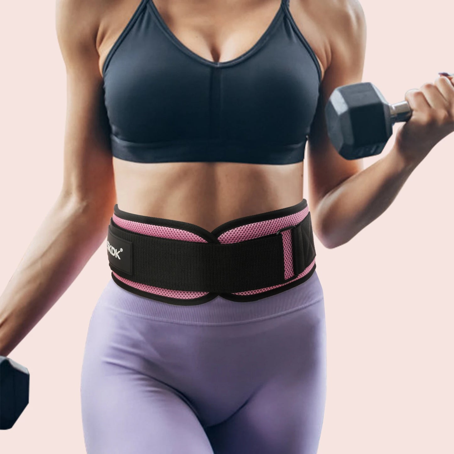 Pink Padded Back Support Belt